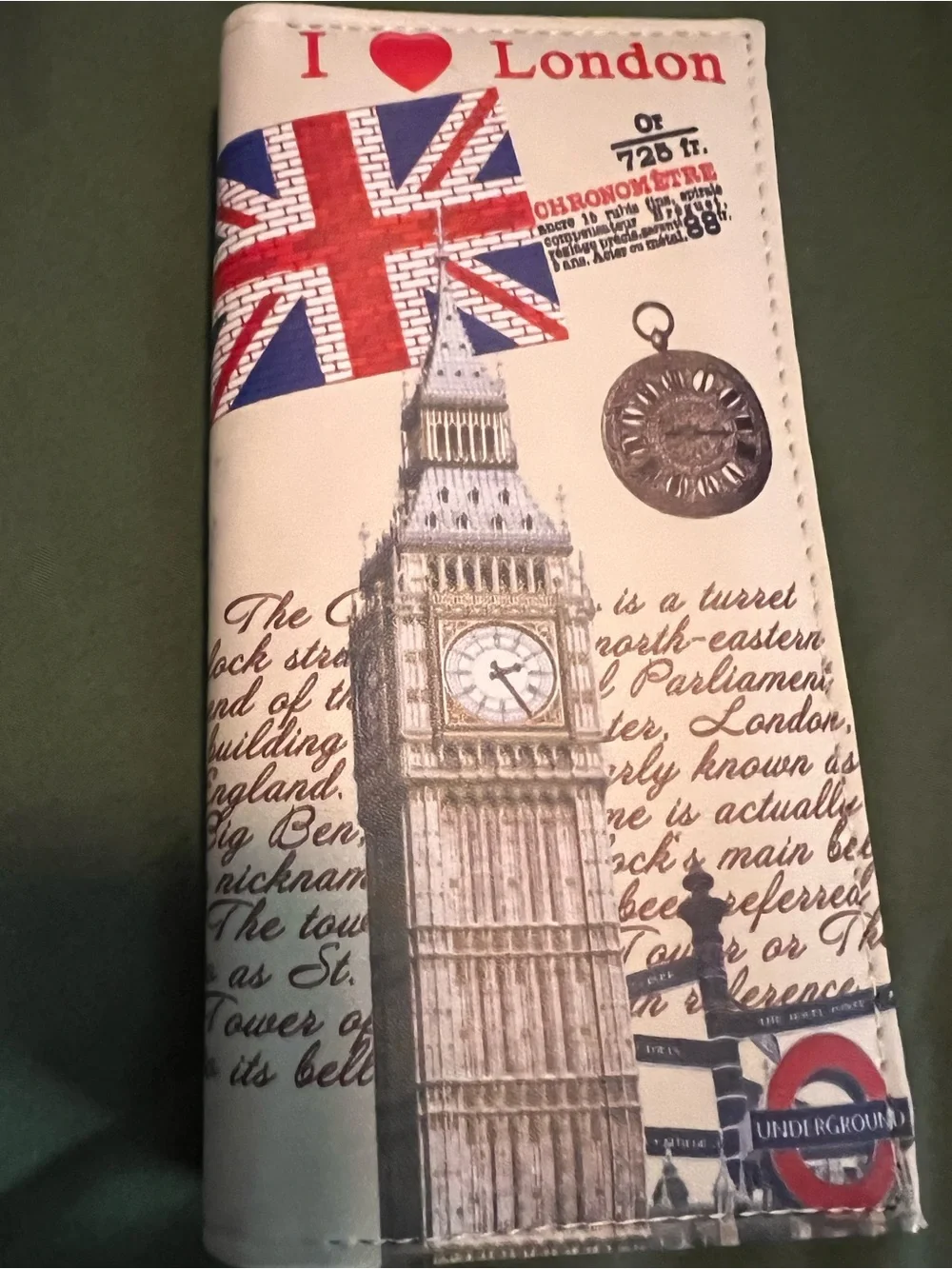 I Love London Printe Wallet - White with Red & Blue